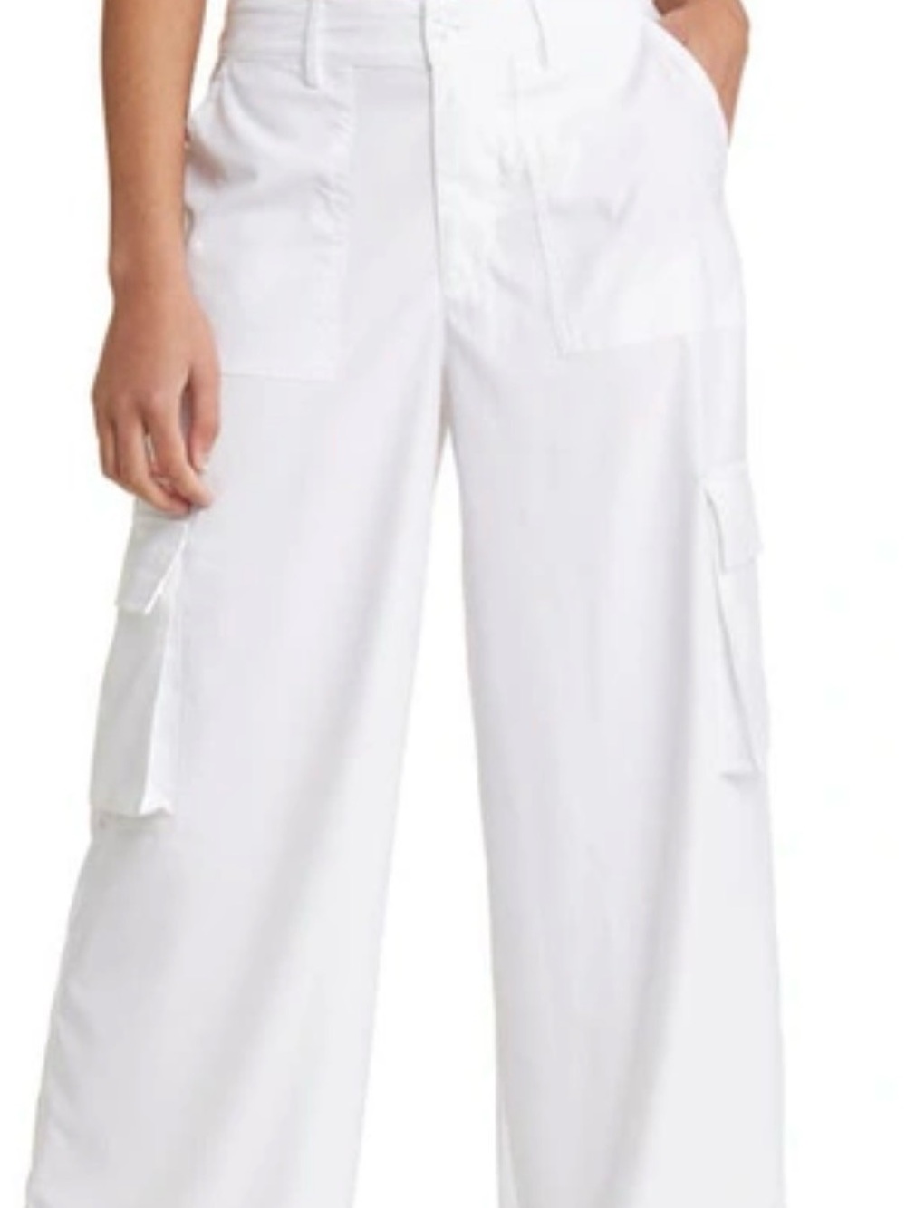 naked wardrobe White Wide-Leg Cargo Jumpsuit Pants